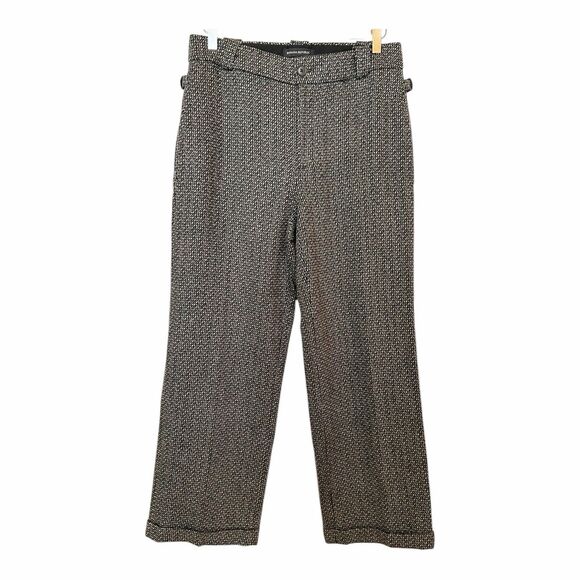 Banana Republic Wylder Straight Tweed Pant Trouser Cuffed Sz 8P Blackstone Twill - Picture 5 of 16
